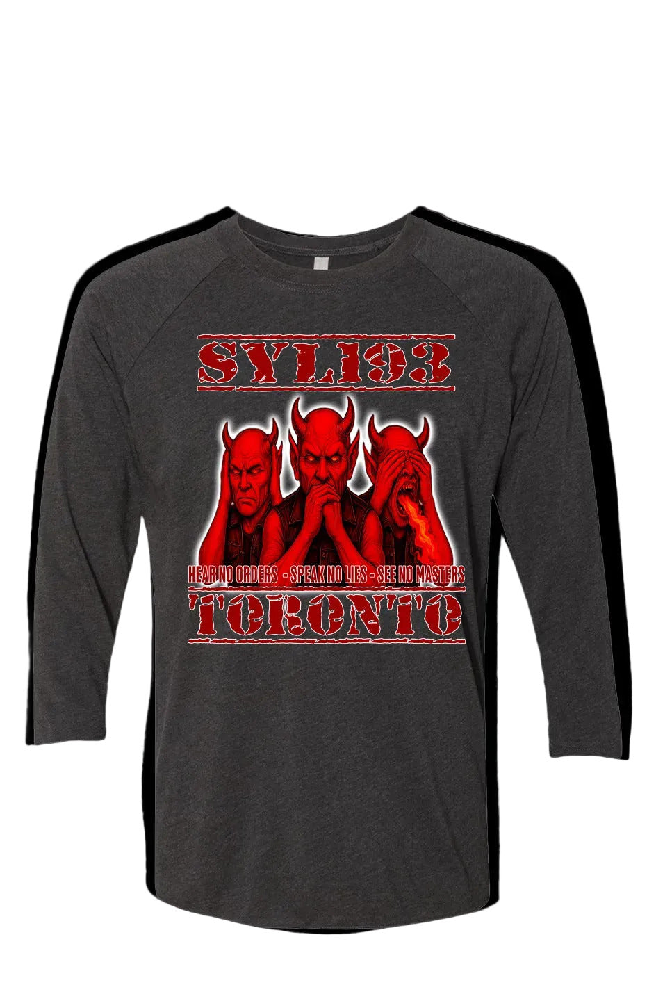 SYL193 Toronto Support Triblend Three-Quarter Raglan Tee