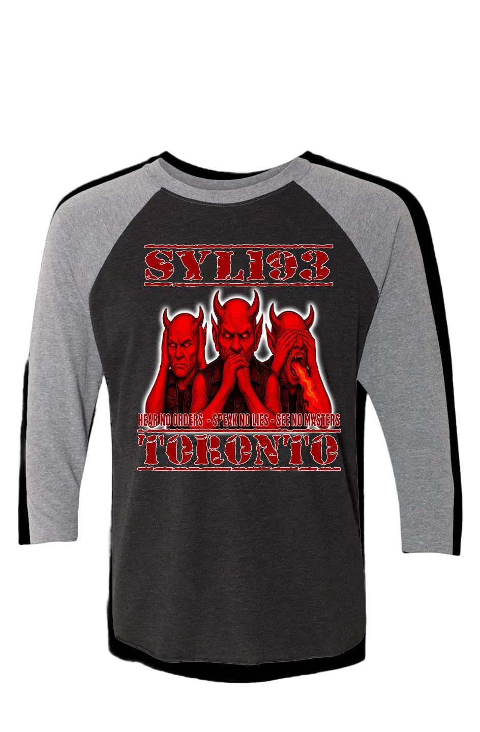 SYL193 Toronto Support Triblend Three-Quarter Raglan Tee